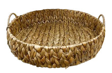 Load image into Gallery viewer, Large Round Double Handled Flat Basket
