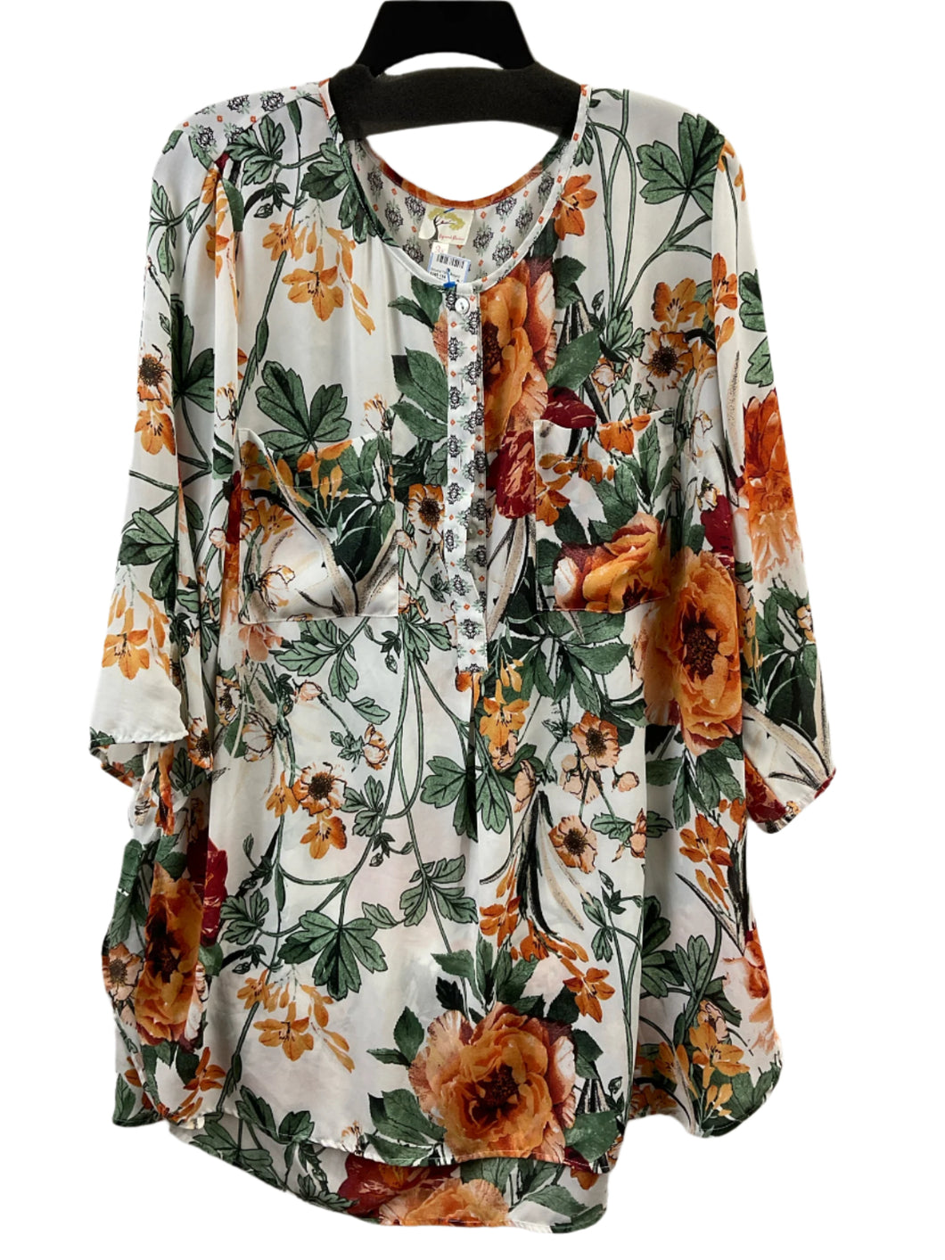 Size 3X Fig & Flower Top