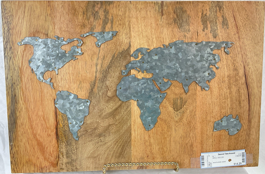 Wood w/ Metal Wold Print