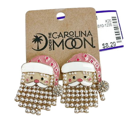 Carolina Moon Santa Earrings