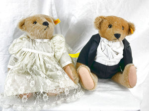 2pc Steiff Mohair Wedding Bears