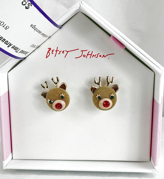 Betsey Johnson Reindeer Earrings