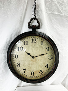 Large Metal Hanging Clock