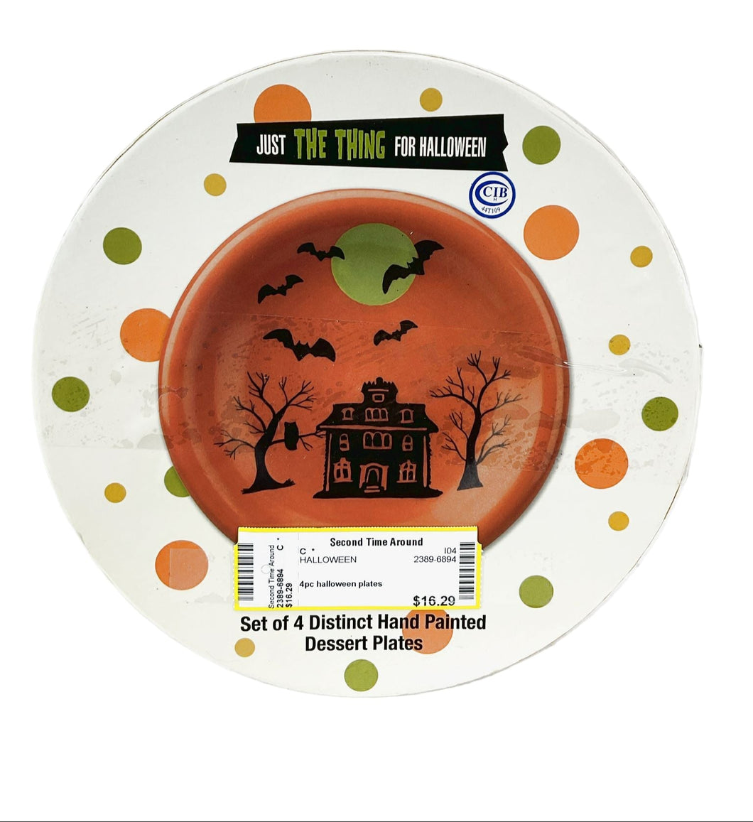 4pc Halloween Plates