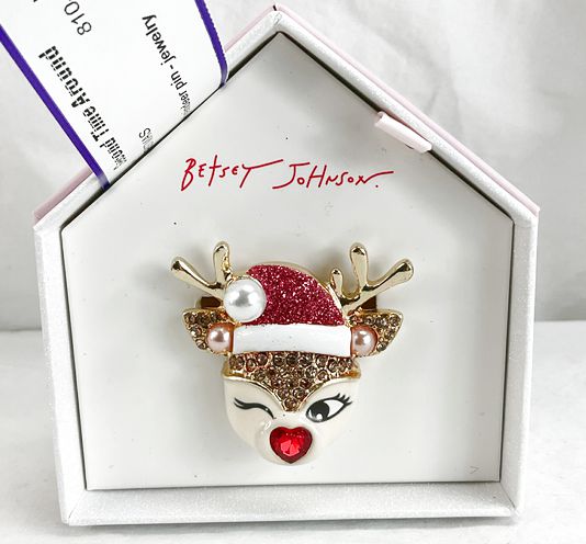 Betsy Johnson Reindeer Pin