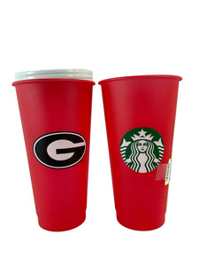 2pc Georgia Bulldog Starbucks Cups