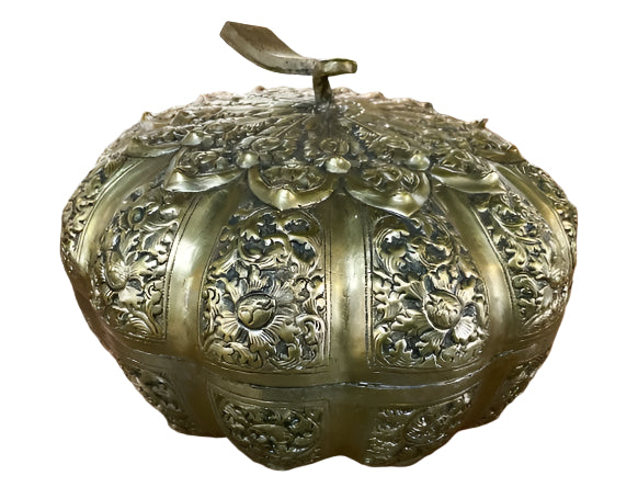 Lidded Brass Pumpkin