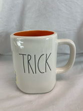 Load image into Gallery viewer, Rae Dunn Halloween Mug white/orange trick or treat
