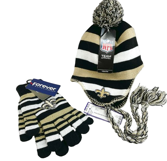 2pc New Orleans Saints Hat/ Gloves