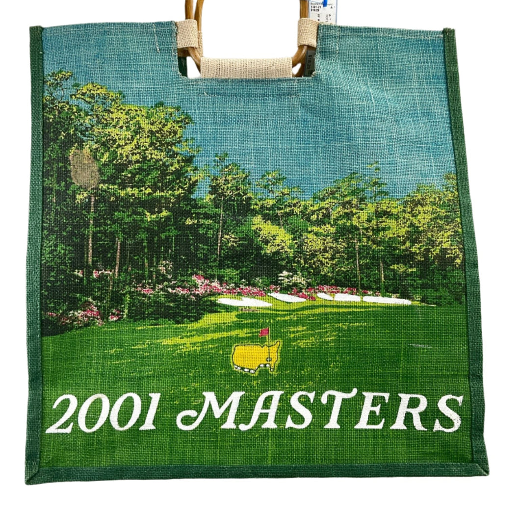 2001 Augusta National Jute Tote w/ Wood Handle