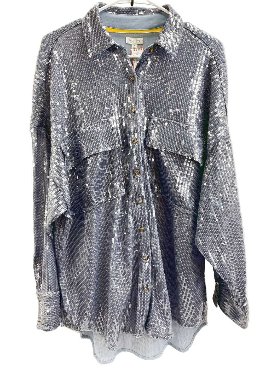 Size M Pilcro Sequin Top