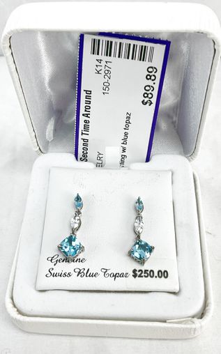 Sterling Silver w/ Blue Topaz Earrings