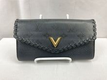 Load image into Gallery viewer, Preowned LV Black Leather Monogram Portefeuille Wallet
